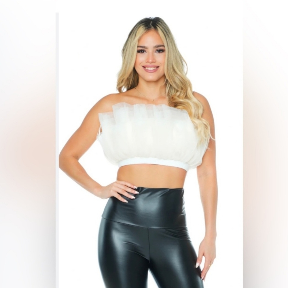 NWT Steve Maiden Elaine Tulle Crop Top Size S
